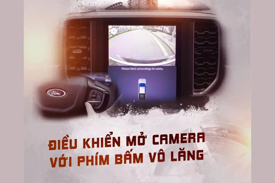 Mở camera đơn giản với phím bấm trên vô lăng