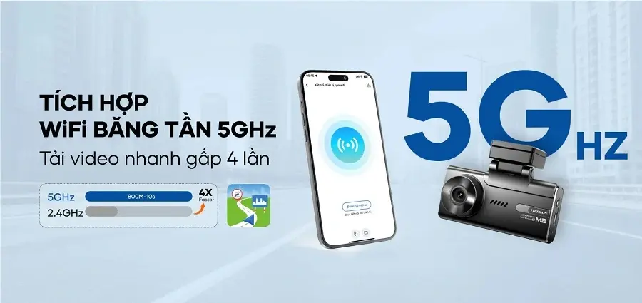 Tích hợp wifi băng tần 5Ghz tải video nhanh chóng