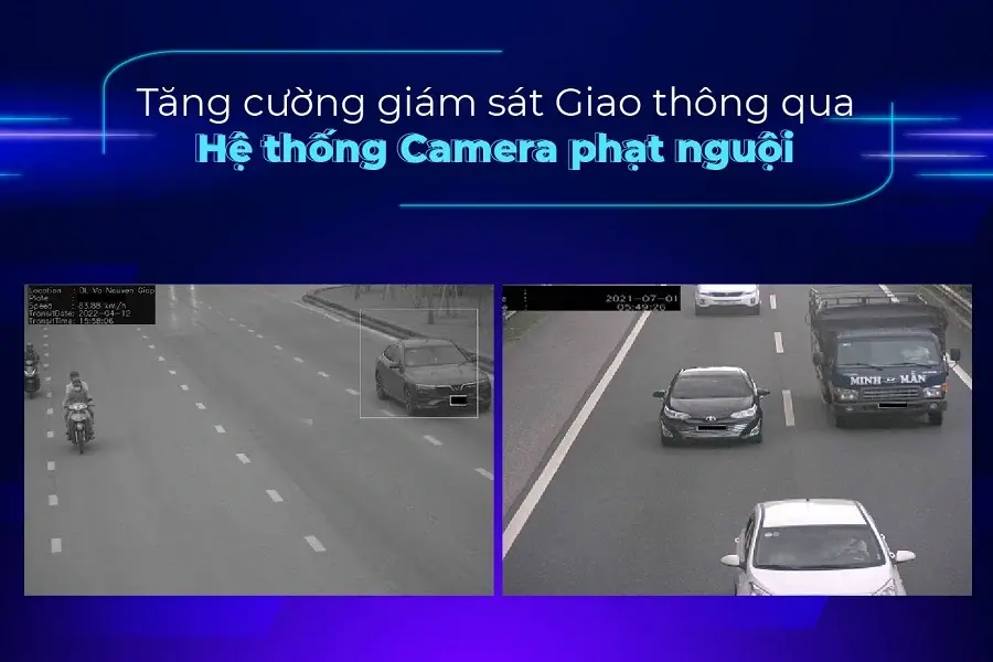 Camera phạt nguội ghi lại phương tiện vi phạm luật giao thông