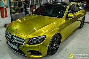 Dán đổi màu Candy vàng Gold Mercedes E 300