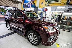 Dán đổi màu Candy hoa hồng đen Lexus Lx570