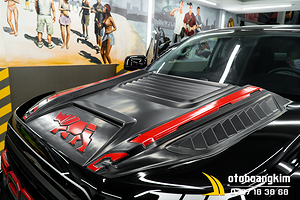 Ốp Nắp Capo Rhino Đen Đỏ Cho Ford Ranger