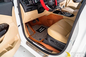 Thảm 5D Da Cacbon Kèm Thảm Rối Xe Kia Sedona