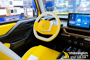 VF3 May Bọc Da Vô Lăng Vàng - Trắng