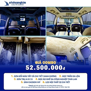 Combo Nội Thất Ô Tô Chi Tiết Xanh Dương | Bọc Ghế, Trần, Sàn, Led
