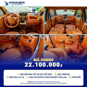 Combo Nội Thất Ô Tô Nâu | Bọc Ghế, Trần, Sàn, Led