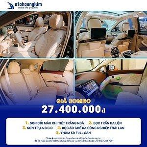 Combo Nội Thất Ô Tô Trắng Ngà | Bọc Ghế, Trần, Sàn, Led