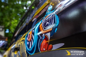 Tem xe Vinfast VF3 - Mẫu tem UV phong cách nghệ thuật