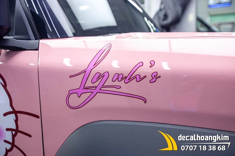 Tem Xe Vinfast VF3 - Mẫu tem Hello Kitty