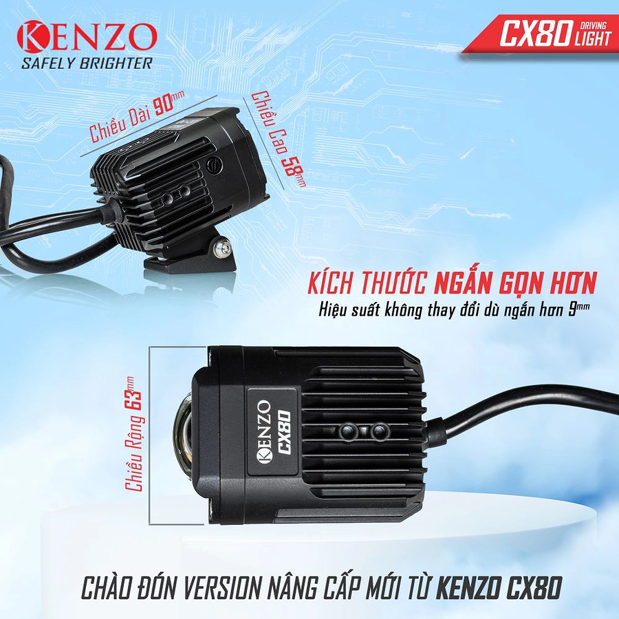 Đèn trợ sáng bi cầu Kenzo CX80 - Ảnh 2