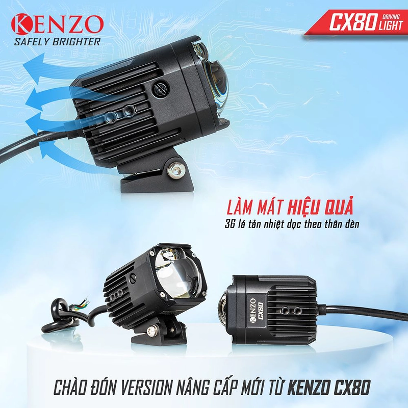 Đèn trợ sáng bi cầu Kenzo CX80