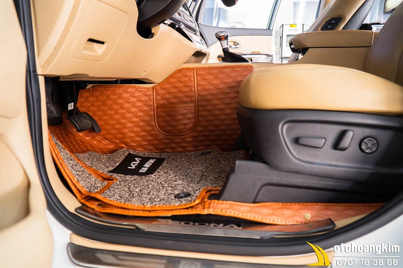 Thảm 5D Da Cacbon Kèm Thảm Rối Xe Kia Sedona