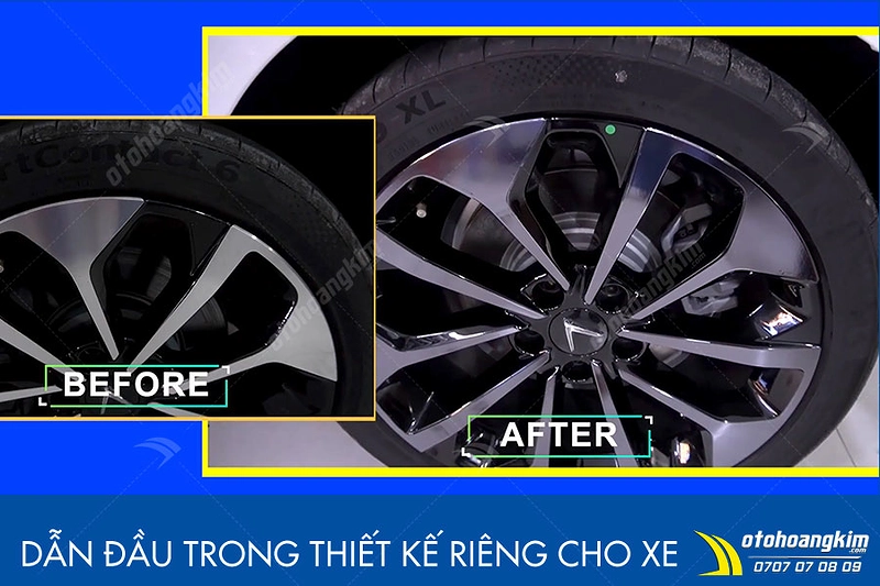 Dán đổi màu bạc mâm xe Vinfast Lux A2.0