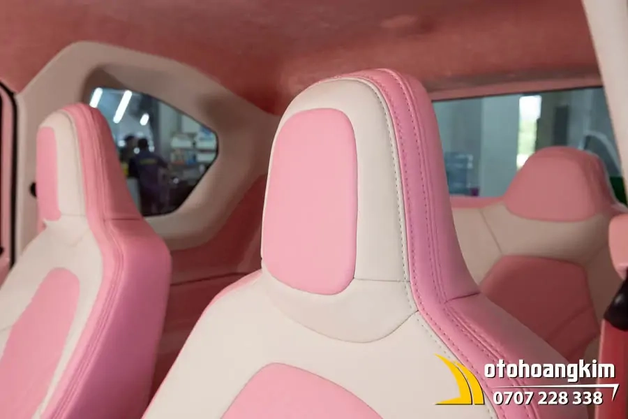 Bọc Ghế Da Nappa Hồng - Trắng VF3 - Ảnh 2