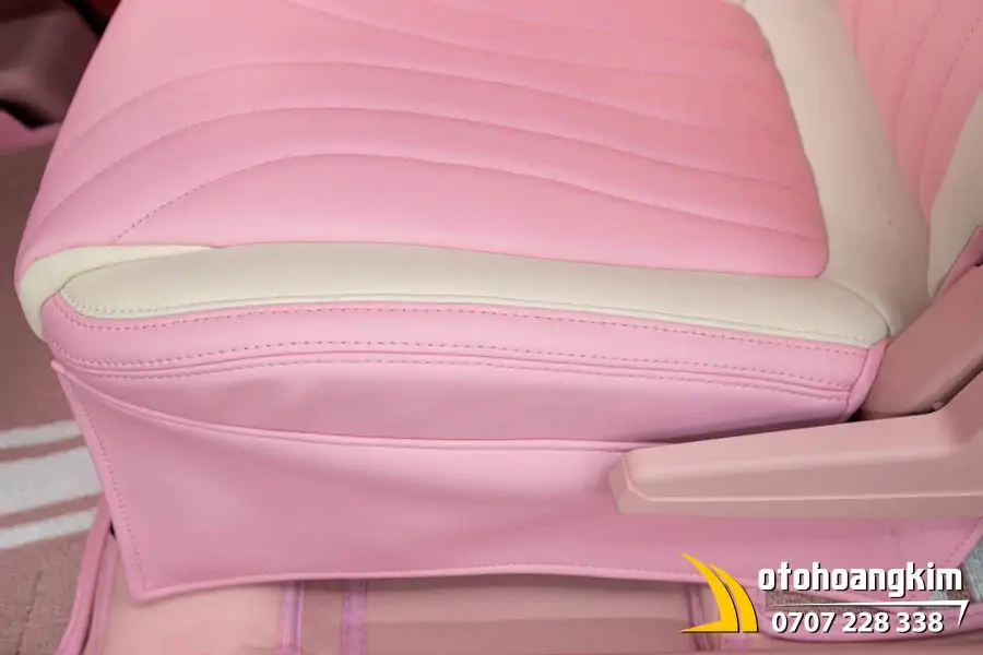 Bọc Ghế Da Nappa Hồng - Trắng VF3 - Ảnh 4