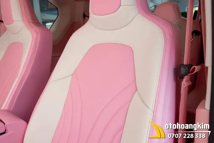 Bọc Ghế Da Nappa Hồng - Trắng VF3 - Ảnh 3