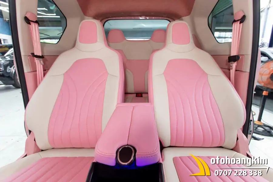 Bọc Ghế Da Nappa Hồng - Trắng VF3 - Ảnh 6