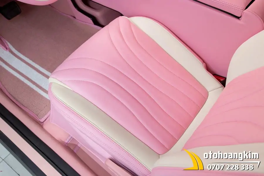 Bọc Ghế Da Nappa Hồng - Trắng VF3 - Ảnh 5