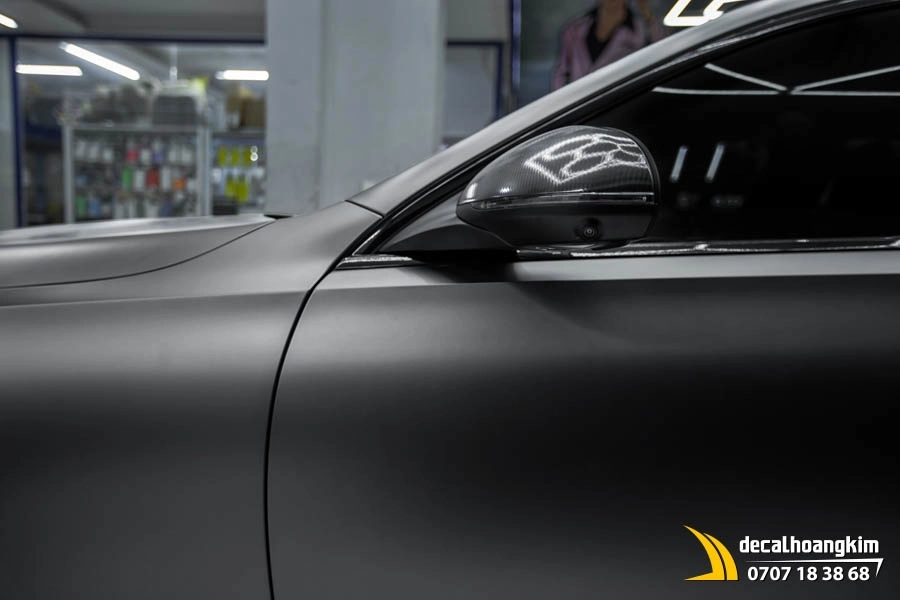 Dán đổi màu xám xi măng lì (Cement Grey Matte) xe C300 - Ảnh 3