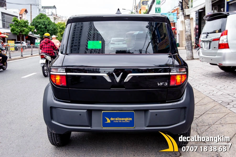 Tem xe Vinfast VF3 - Mẫu phối hồng - đen kèm chữ ký - Ảnh 7