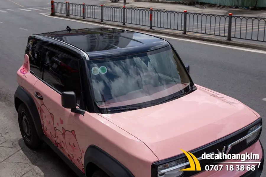 Tem xe Vinfast VF3 - Tem heo hồng dễ thương - Ảnh 7