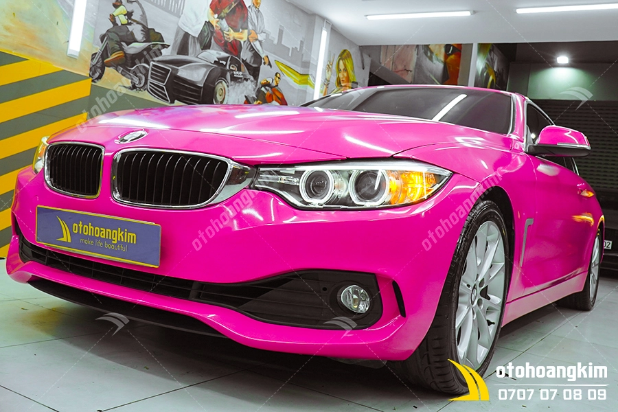 Dán đổi màu hồng Gloss Hot Pink Bmw - Ảnh 5