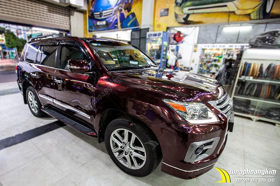 Dán đổi màu Candy hoa hồng đen Lexus Lx570 - Ảnh 1