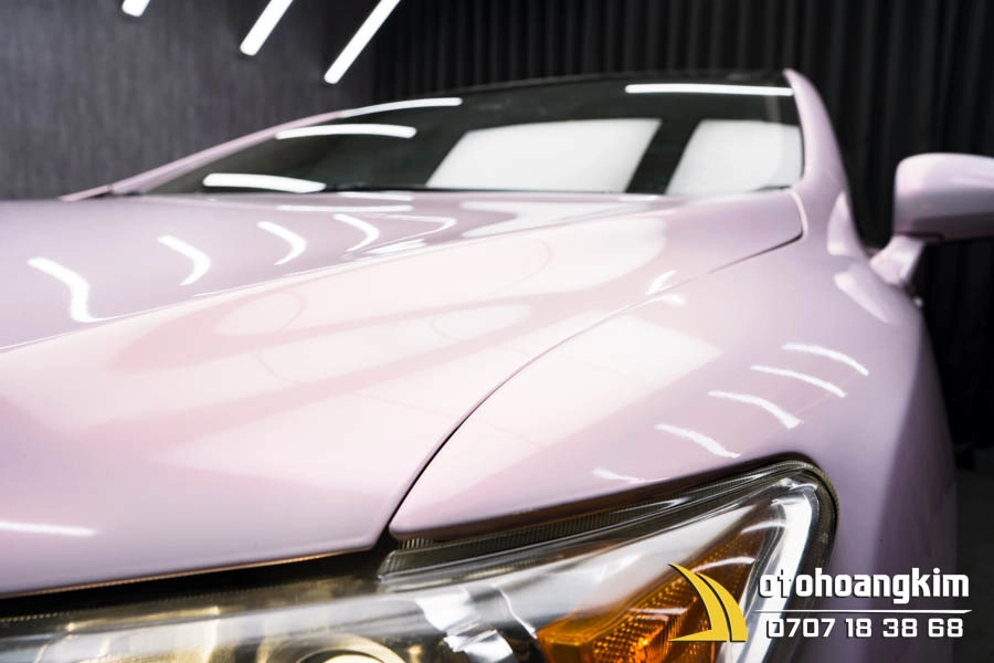 Wrap Đổi Màu Diamond White Pink Xe Toyota VENZA - Ảnh 5