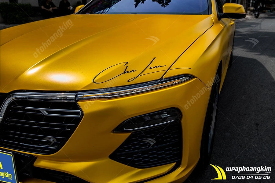 Dán đổi màu vàng mờ bóng Vinfast Lux A2.0 - Ảnh 1