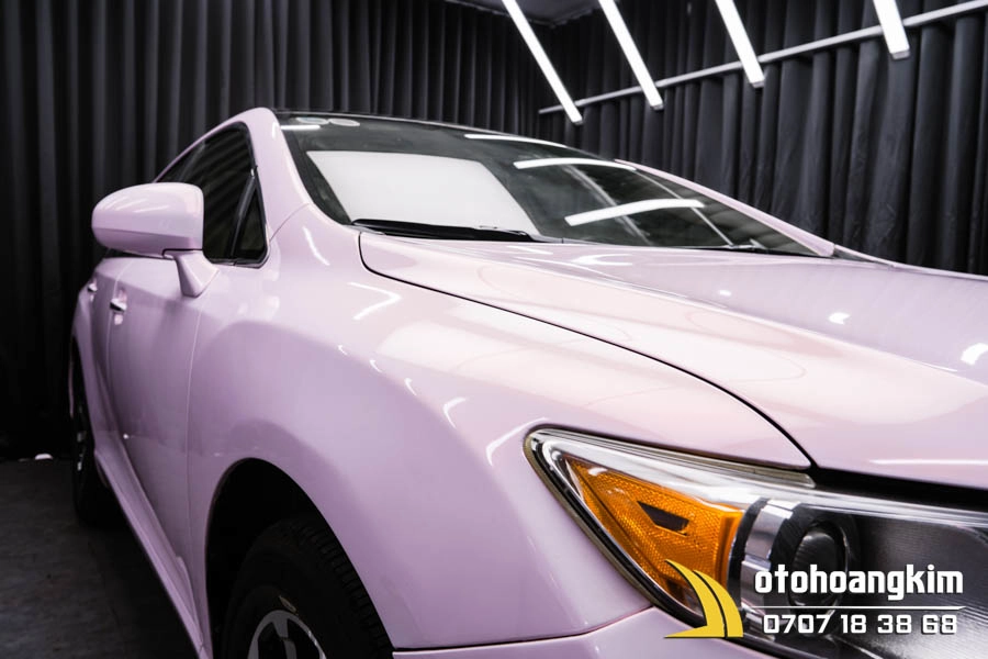Wrap Đổi Màu Diamond White Pink Xe Toyota VENZA - Ảnh 6