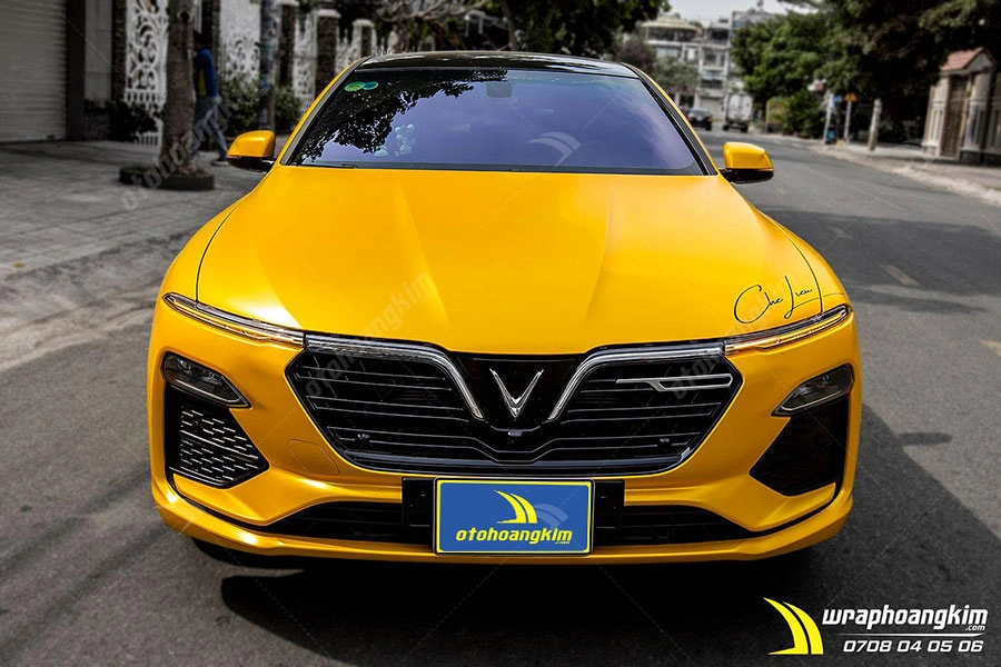 Dán đổi màu vàng mờ bóng Vinfast Lux A2.0 - Ảnh 5