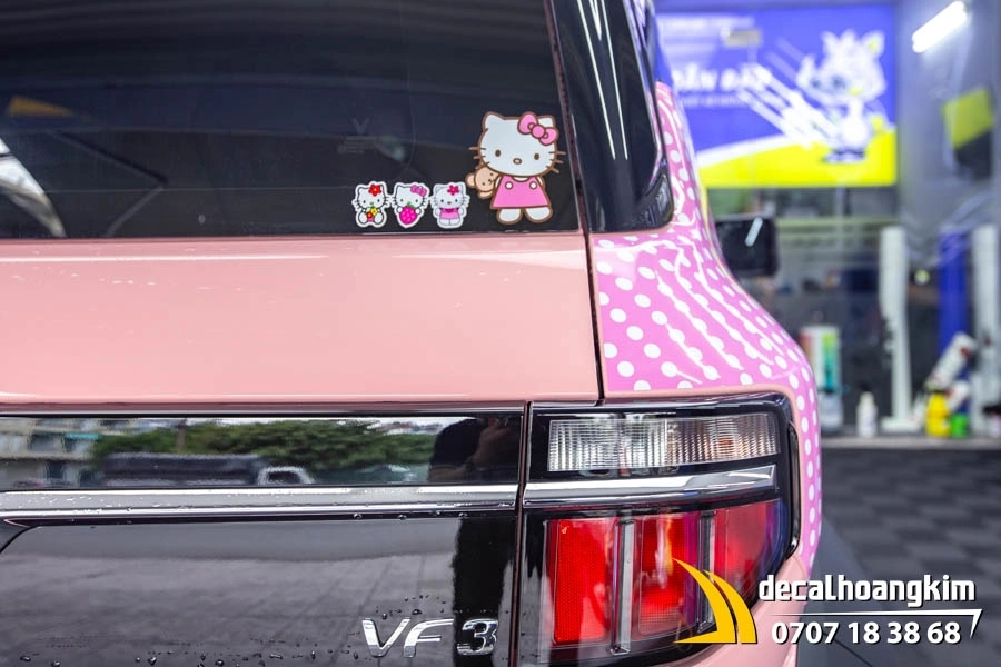 Tem Xe Vinfast VF3 - Mẫu tem Hello Kitty - Ảnh 7