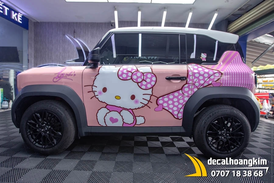 Tem Xe Vinfast VF3 - Mẫu tem Hello Kitty - Ảnh 5