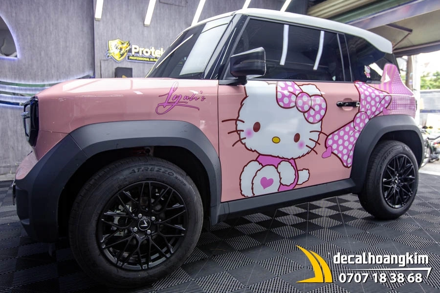 Tem Xe Vinfast VF3 - Mẫu tem Hello Kitty - Ảnh 3