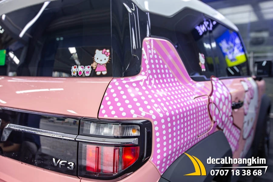 Tem Xe Vinfast VF3 - Mẫu tem Hello Kitty - Ảnh 6