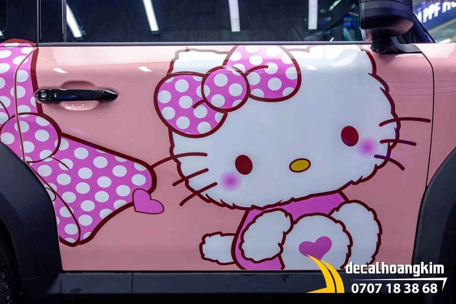 Tem Xe Vinfast VF3 - Mẫu tem Hello Kitty - Ảnh 1