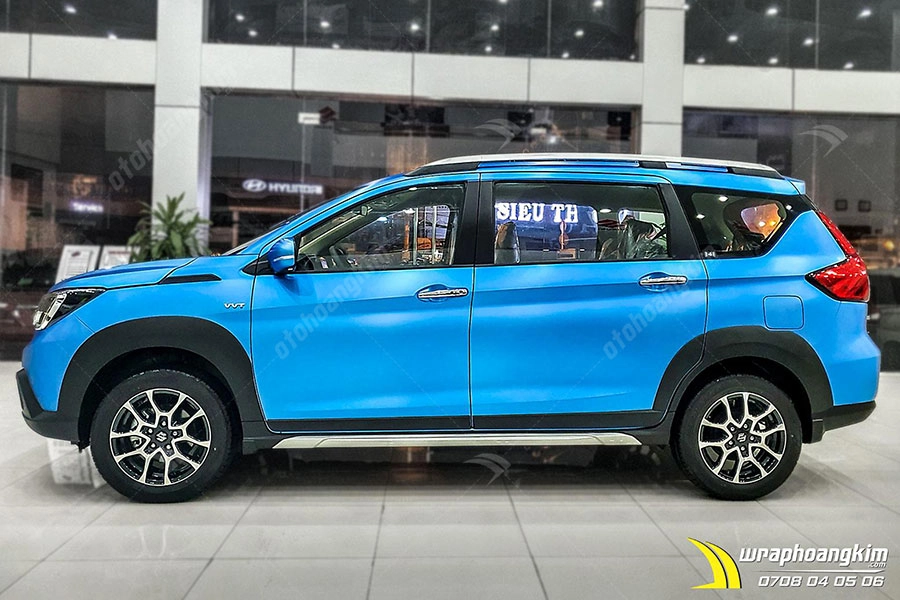 Dán đổi màu xanh nhôm xước ánh kim Suzuki Xl7 - Ảnh 5
