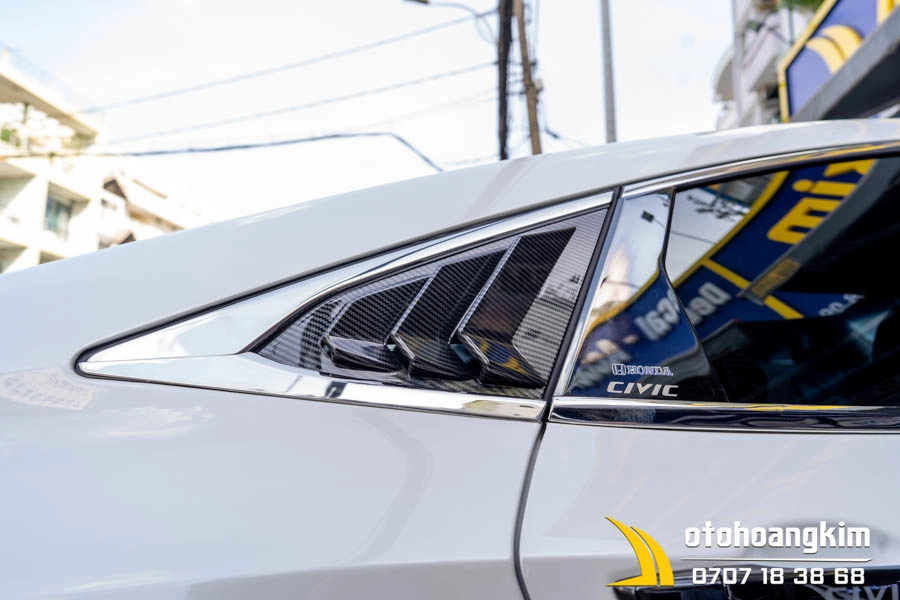 Ốp Mang Cá Khung Kính Honda Civic Cacbon - Ảnh 3