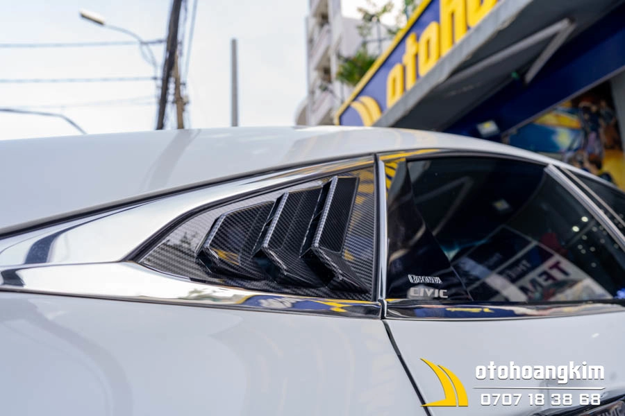 Ốp Mang Cá Khung Kính Honda Civic Cacbon - Ảnh 2