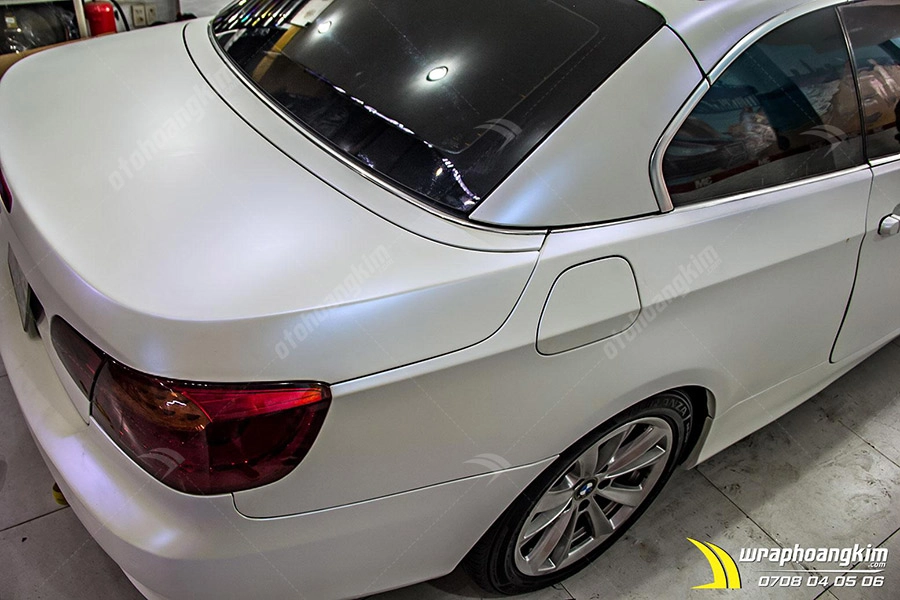 Dán đổi màu trắng mờ Bmw 320i - Ảnh 3