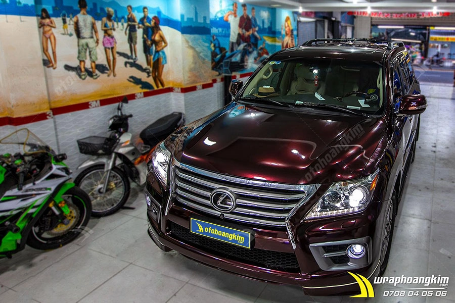 Dán đổi màu Candy hoa hồng đen Lexus Lx570 - Ảnh 3