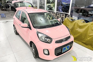 Dán đổi màu Candy hồng Kia Morning