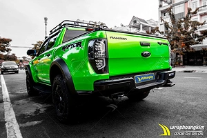 Dán đổi màu Candy táo xanh chuyển vàng Ford Ranger