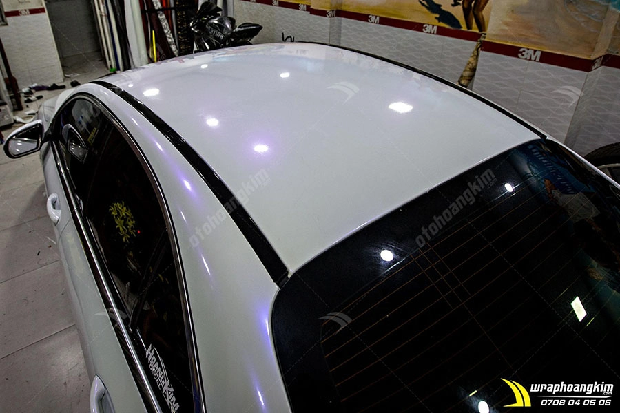 Dán đổi màu Candy trắng Mercedes C63 - Ảnh 4