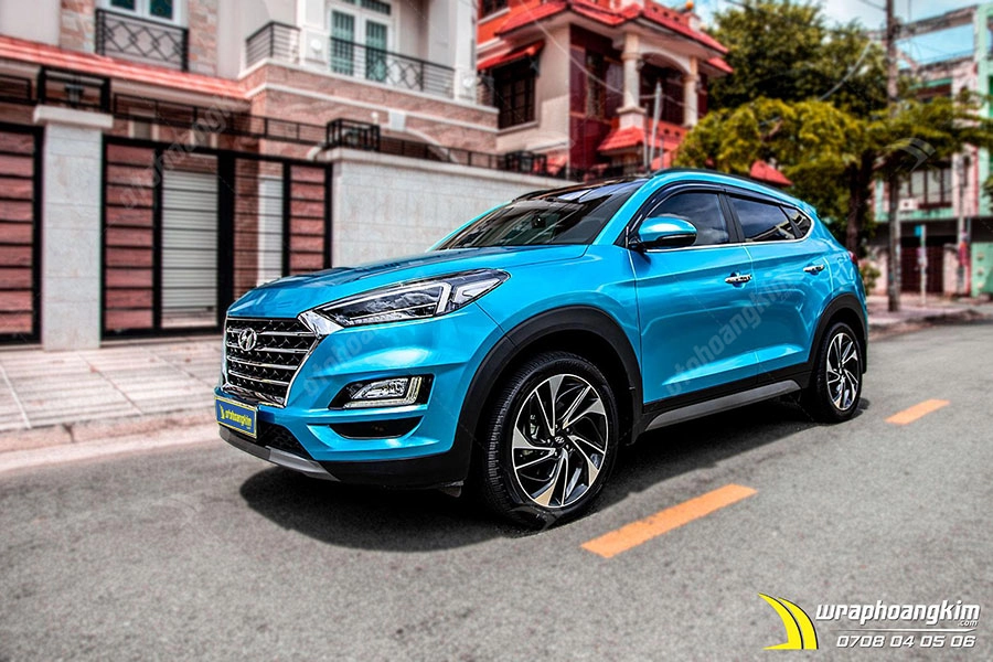 Dán đổi màu Candy xanh Hyundai Tucson - Ảnh 3