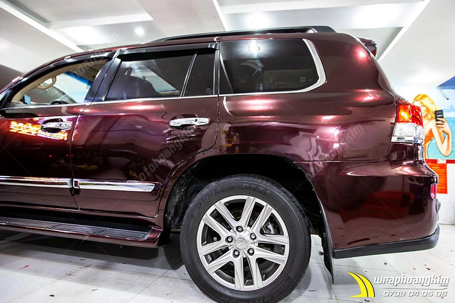 Dán đổi màu Candy hoa hồng đen Lexus Lx570 - Ảnh 2