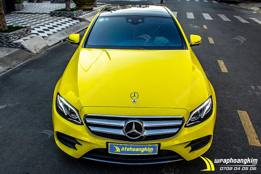 Dán đổi màu Candy vàng Mercedes E 300 - Ảnh 2