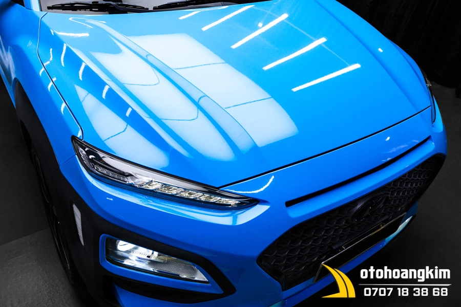 Dán Đổi Màu Candy Xanh Hyundai Kona - Ảnh 12