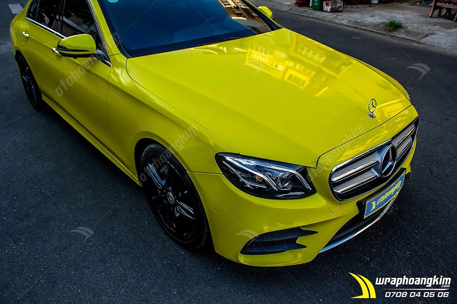 Dán đổi màu Candy vàng Mercedes E 300 - Ảnh 6