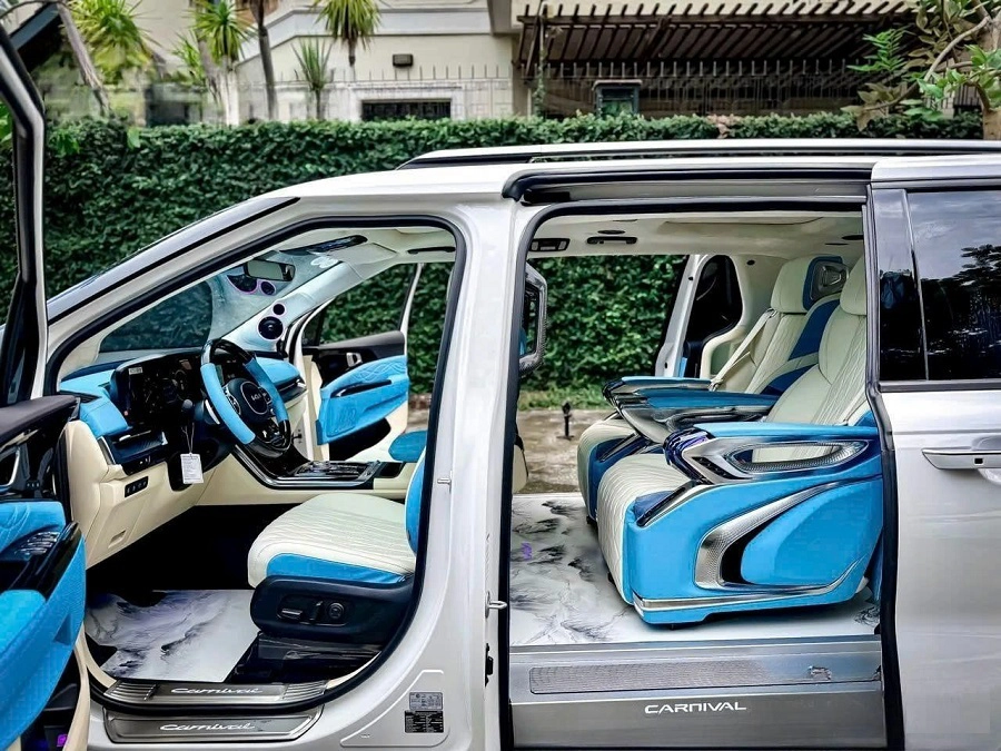 Nẹp Bước Chân Trong + Ngoài Kia Carnival 2021+ Có Đèn (sàn gỗ/carbon) - Ảnh 6